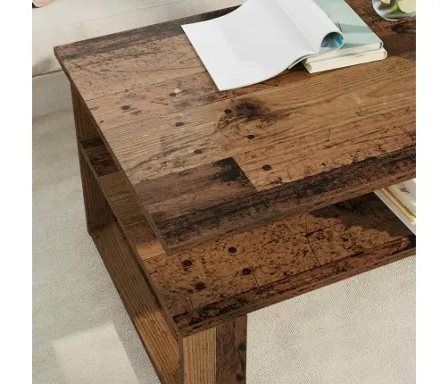 Kafijas Galdiņš Vecs Koks 90 X 50 X 40 Cm Inženierijas Koks Vidaxl