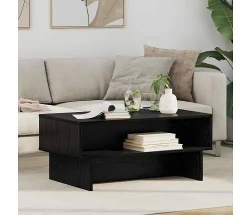 Kafijas Galdiņš Melns Ozolkoks 80 X 46 X 35 Cm Vidaxl