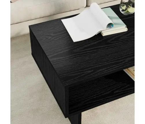 Kafijas Galdiņš Melns Ozolkoks 80 X 46 X 35 Cm Vidaxl