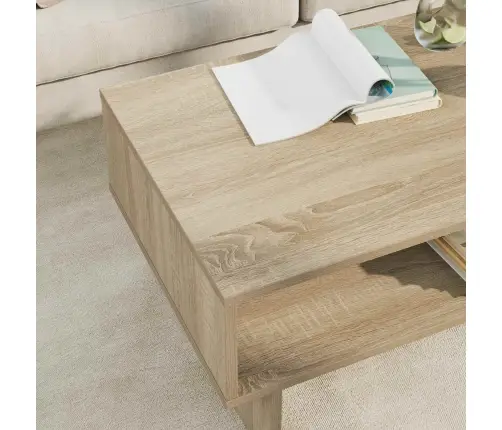 Kafijas Galdiņš Sonoma Ozols 80 X 46 X 35 Cm Inženierijas Koks Vidaxl