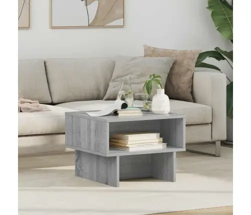 Kafijas Galdiņš Pelēks Sonoma 48 X 46 X 35 Cm Inženierijas Koks Vidaxl