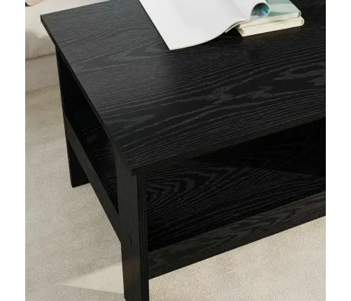 Kafijas Galdiņš Melns Ozolkoks 90 X 50 X 45 Cm Vidaxl