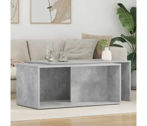 Kohvilauda Komplekt 2 Pcs Betoonhall Tehispuit