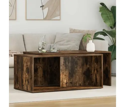 Kavos Staliuko Komplektas 2 Pcs Rūkyta Ąžuolas Apdirbta Mediena