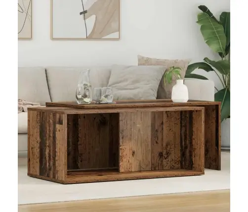 Kohvilauda Komplekt 2 Pcs Vana Puit Tehispuit