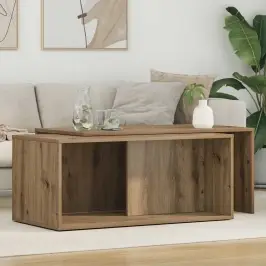 Kohvilauda Komplekt 2 Pcs Käsitööpuu Tehispuit