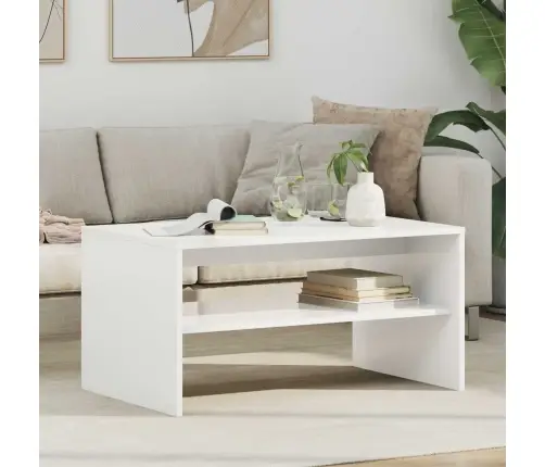 Kafijas Galdiņš Balts 80 X 50 X 40 Cm Inženierijas Koks Vidaxl