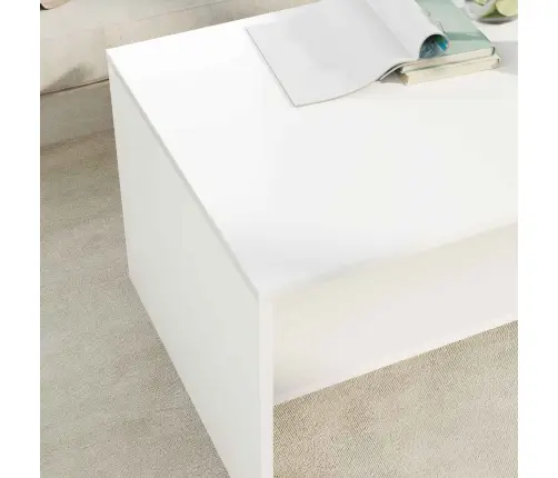 Kafijas Galdiņš Balts 80 X 50 X 40 Cm Inženierijas Koks Vidaxl