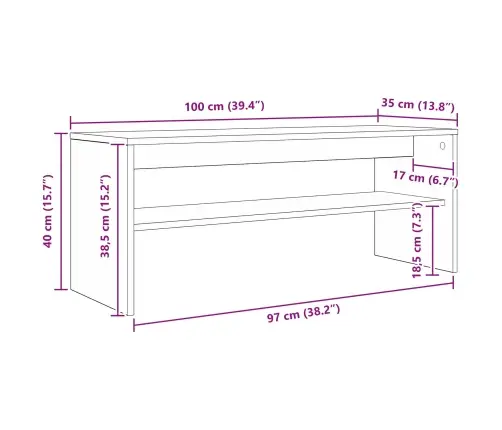 Televizora Skapīša Betona Pelēks 100 X 35 X 40 Cm Vidaxl