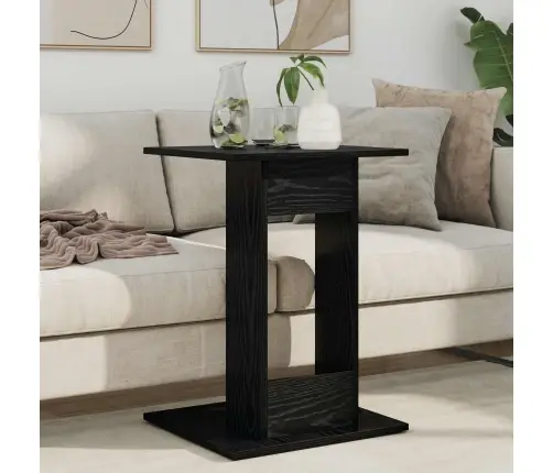 Sānu Galds Melns Ozolkoks 45 X 40 X 62,5 Cm Inženierijas Koks Vidaxl