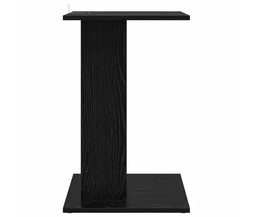 Sānu Galds Melns Ozolkoks 45 X 40 X 62,5 Cm Inženierijas Koks Vidaxl