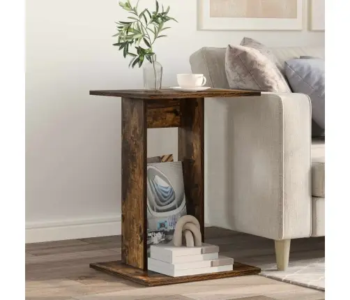 Sānu Galds Dūmaka Ozols 45 X 40 X 62,5 Cm Inženierijas Koks Vidaxl