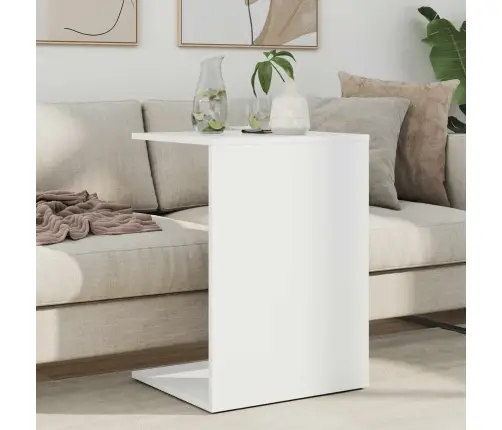 Sānu Galds Balts 45 X 40 X 62,5 Cm Inženierijas Koks Vidaxl