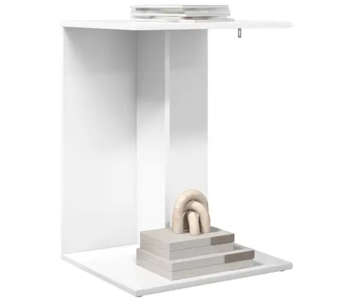 Sānu Galds Balts 45 X 40 X 62,5 Cm Inženierijas Koks Vidaxl