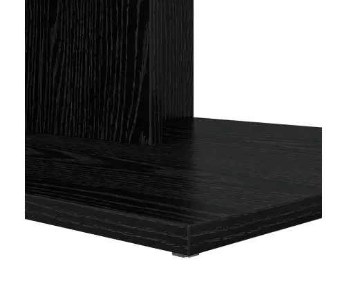 Sānu Galds Melns Ozolkoks 45 X 40 X 62,5 Cm Inženierijas Koks Vidaxl