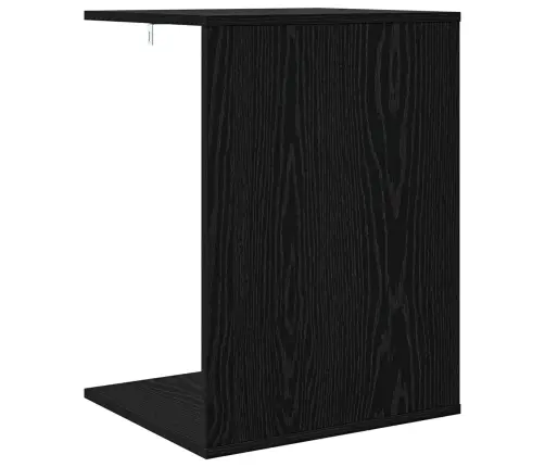 Sānu Galds Melns Ozolkoks 45 X 40 X 62,5 Cm Inženierijas Koks Vidaxl