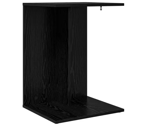 Sānu Galds Melns Ozolkoks 45 X 40 X 62,5 Cm Inženierijas Koks Vidaxl