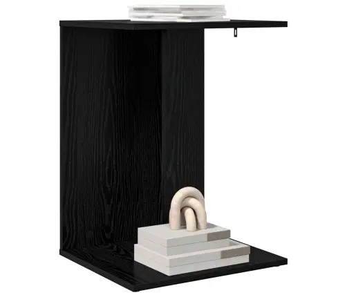 Sānu Galds Melns Ozolkoks 45 X 40 X 62,5 Cm Inženierijas Koks Vidaxl