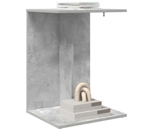 Sānu Galds Betona Pelēks 45 X 40 X 62,5 Cm Inženierijas Koks Vidaxl