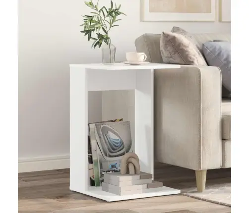 Šoninis Stalas Balta 40 X 38 X 62,5 Cm Apdirbta Mediena