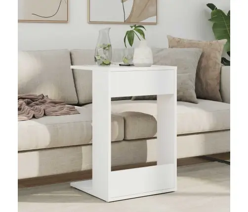 Šoninis Stalas Balta 40 X 38 X 62,5 Cm Apdirbta Mediena