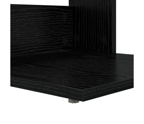 Sānu Galds Melns Ozolkoks 40 X 38 X 62,5 Cm Inženierijas Koks Vidaxl