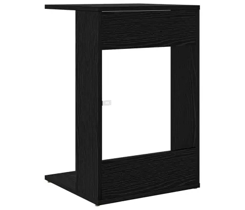 Sānu Galds Melns Ozolkoks 40 X 38 X 62,5 Cm Inženierijas Koks Vidaxl