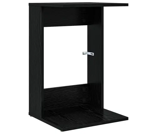 Sānu Galds Melns Ozolkoks 40 X 38 X 62,5 Cm Inženierijas Koks Vidaxl