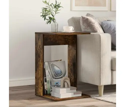 Sānu Galds Dūmaka Ozols 40 X 38 X 62,5 Cm Inženierijas Koks Vidaxl