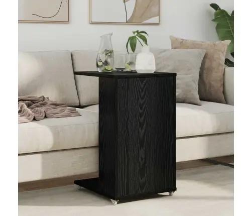 Šoninis Stalas Juodas Ąžuolas 40 X 35 X 60 Cm Apdirbta Mediena