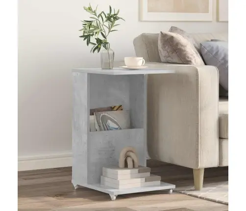 Sānu Galds Betona Pelēks 40 X 35 X 60 Cm Inženierijas Koks Vidaxl