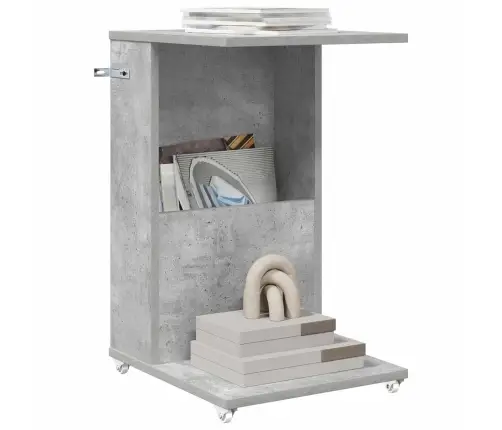 Sānu Galds Betona Pelēks 40 X 35 X 60 Cm Inženierijas Koks Vidaxl