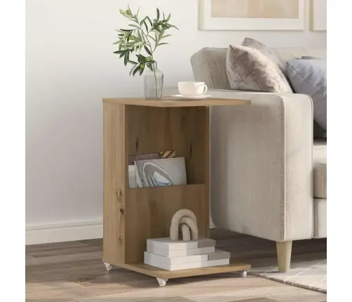 Sānu Galds Artisānā Ozols 40 X 35 X 60 Cm Inženierijas Koks Vidaxl