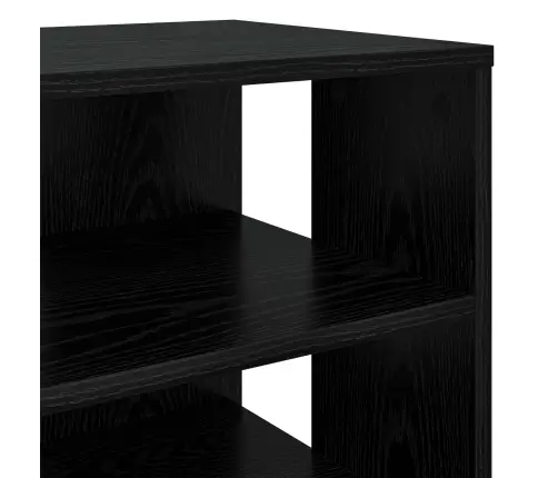 Apavu Skapis Ar Plauktu 2 Pcs Melns Ozolkoks Inženierijas Koks Vidaxl
