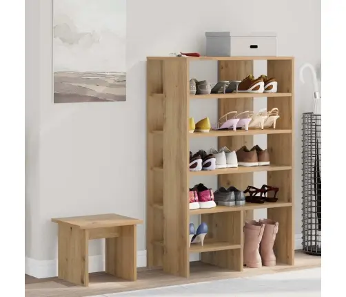 Apavu Skapis Ar Plauktu 2 Pcs Artisānā Ozols Inženierijas Koks Vidaxl