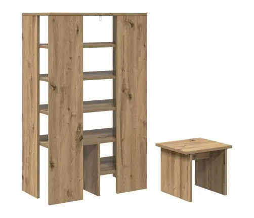 Apavu Skapis Ar Plauktu 2 Pcs Artisānā Ozols Inženierijas Koks Vidaxl