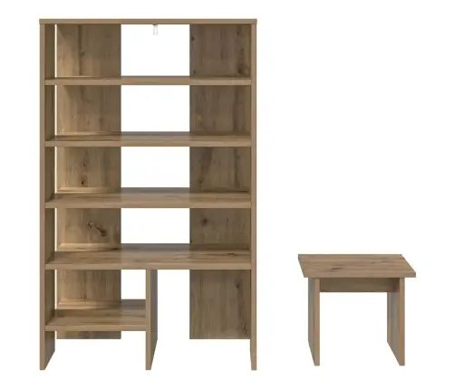 Apavu Skapis Ar Plauktu 2 Pcs Artisānā Ozols Inženierijas Koks Vidaxl