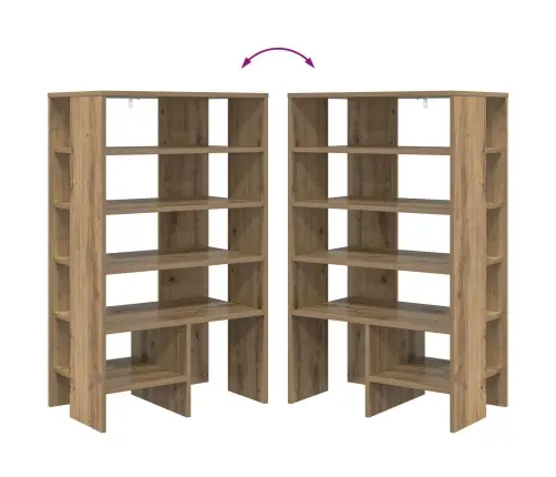 Apavu Skapis Ar Plauktu 2 Pcs Artisānā Ozols Inženierijas Koks Vidaxl