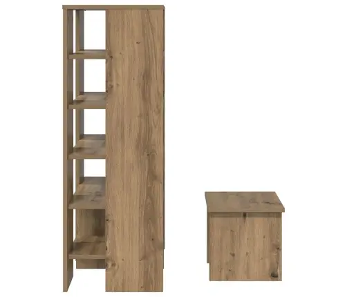 Apavu Skapis Ar Plauktu 2 Pcs Artisānā Ozols Inženierijas Koks Vidaxl