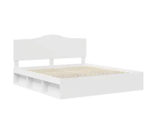 Gultas Rāmis Balts 200 X 200 Cm Ciets Priedes Koks Vidaxl