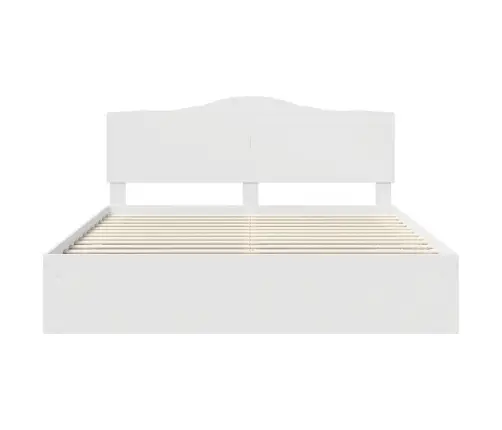 Gultas Rāmis Balts 200 X 200 Cm Ciets Priedes Koks Vidaxl