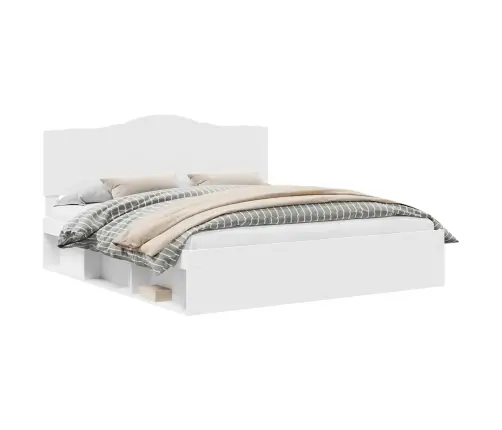 Gultas Rāmis Balts 200 X 200 Cm Ciets Priedes Koks Vidaxl