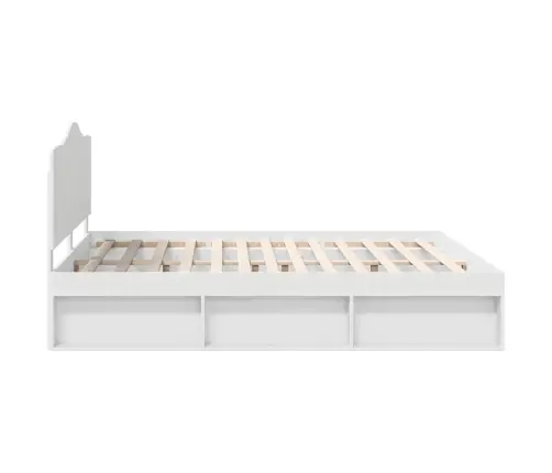 Gultas Rāmis Balts 200 X 200 Cm Ciets Priedes Koks Vidaxl