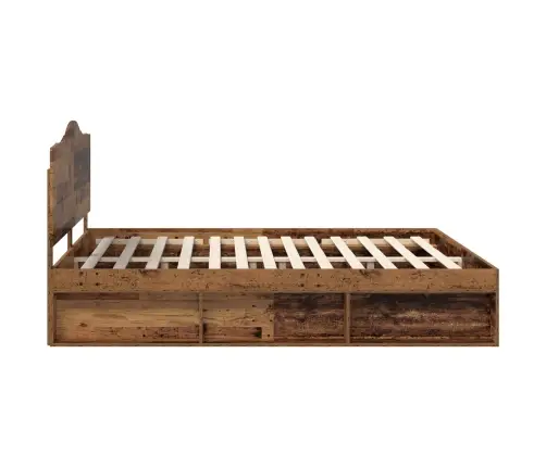 Gultas Rāmis Vecs Koks 200 X 200 Cm Ciets Priedes Koks Vidaxl