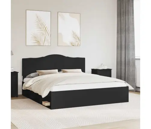 Gultas Rāmis Melna 180 X 200 Cm Ciets Priedes Koks Vidaxl