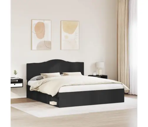 Gultas Rāmis Melna 180 X 200 Cm Ciets Priedes Koks Vidaxl