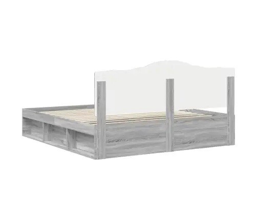 Gultas Rāmis Pelēks Sonoma 180 X 200 Cm Ciets Priedes Koks Vidaxl