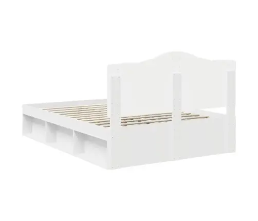 Gultas Rāmis Balts 160 X 200 Cm Ciets Priedes Koks Vidaxl