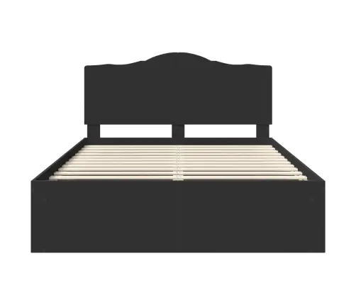 Gultas Rāmis Melna 150 X 200 Cm Ciets Priedes Koks Vidaxl