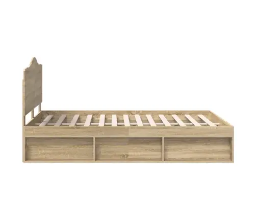 Gultas Rāmis Sonoma Ozols 150 X 200 Cm Ciets Priedes Koks Vidaxl